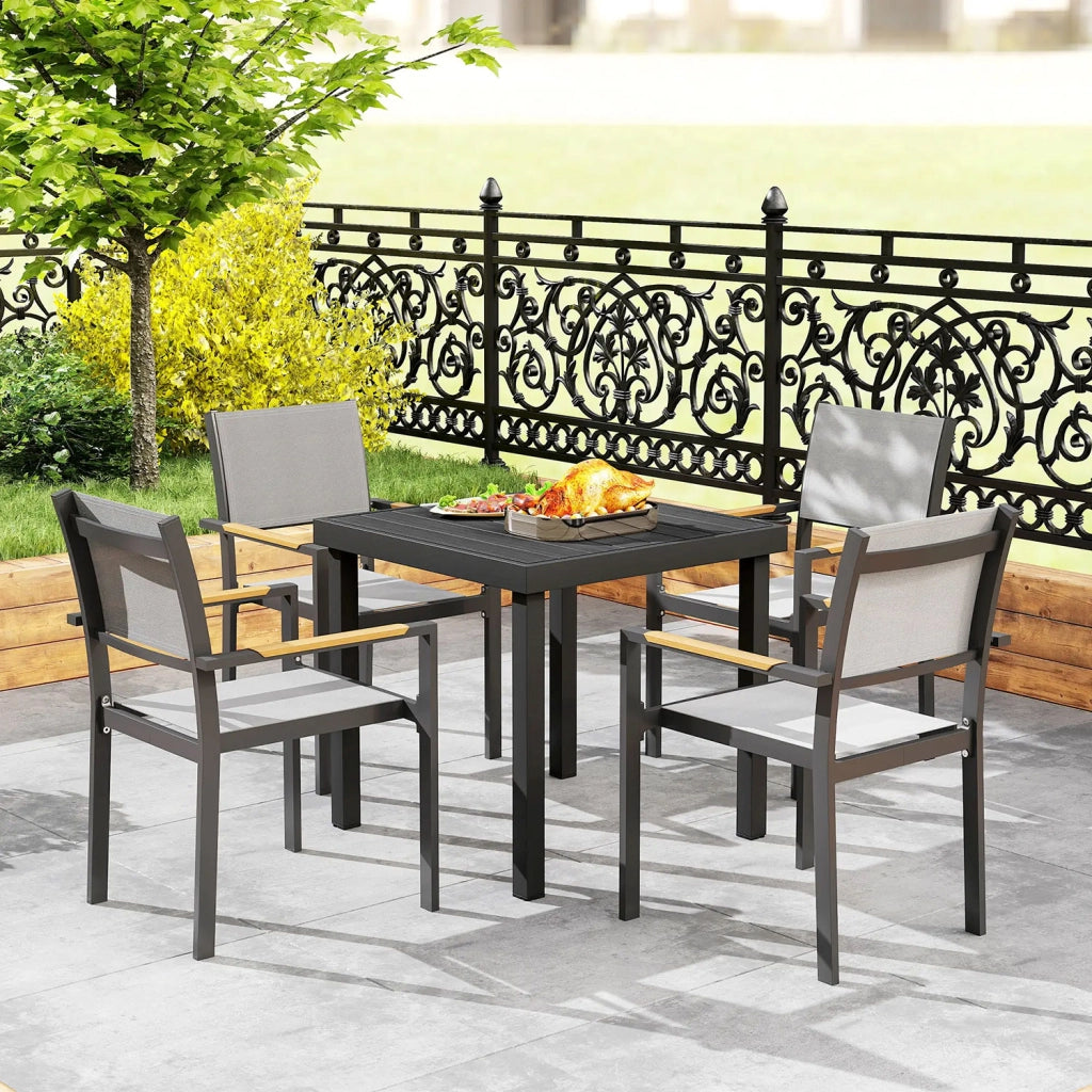 Tavolo da Giardino 78x78 cm Tavola da Pranzo Effetto Legno Nero