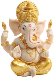 Statua di Ganesha - Figura di Fortuna - Scultura di Ricchezza - Decorazione per Interni - Realizzata con Materiale di Alta Qualità - Dimensioni 10,5x6x14 cm
