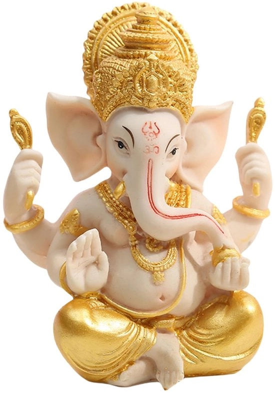 Statua di Ganesha - Figura di Fortuna - Scultura di Ricchezza - Decorazione per Interni - Realizzata con Materiale di Alta Qualità - Dimensioni 10,5x6x14 cm