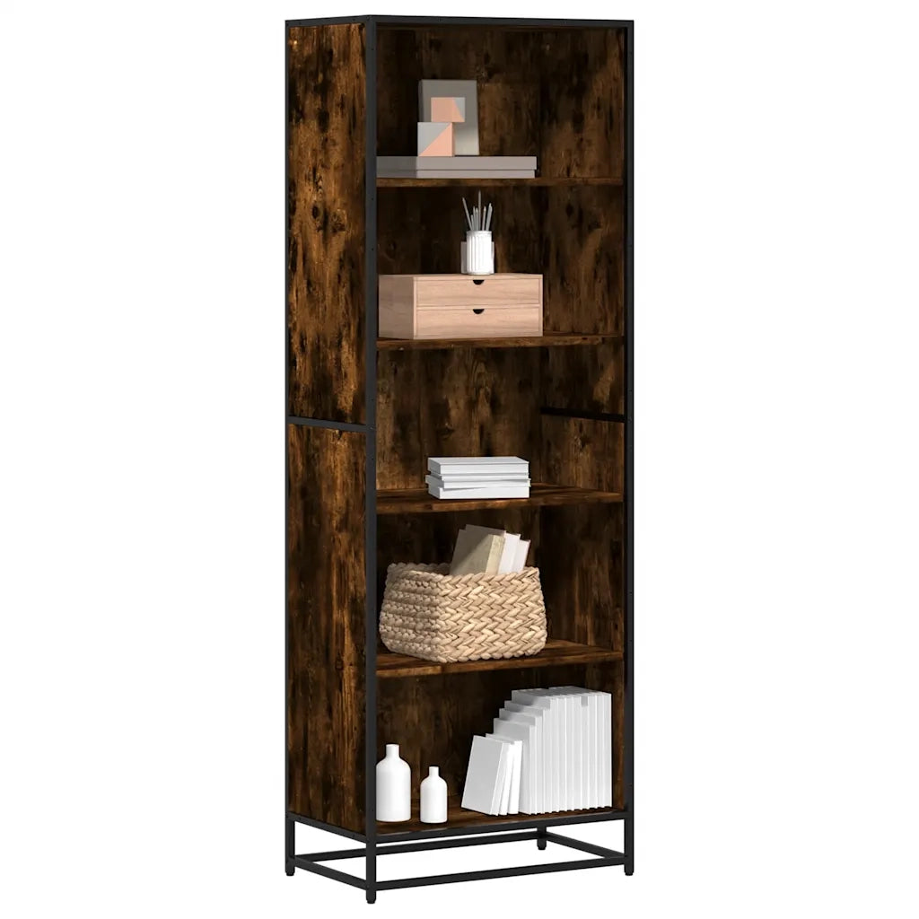Libreria-Scaffale per Libri-Mobile di Stoccaggio Rovere Fumo 60x35x170,5 cm in Truciolato