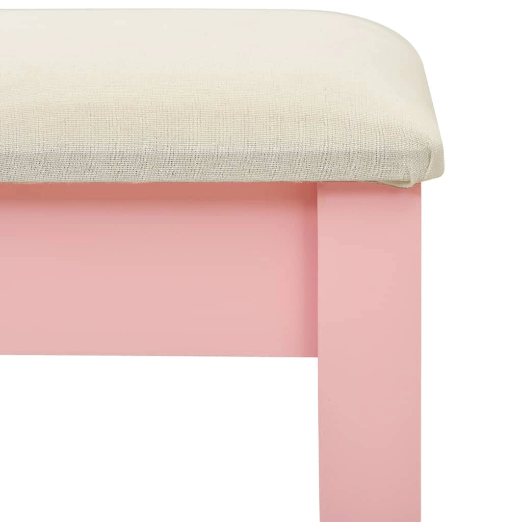 Toletta e sgabello 65 x 36 x 128 cm rosa legno MDF 02_0006382