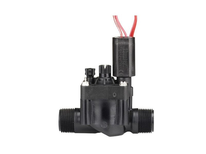 Elettrovalvola in linea con regolatore di flusso, maschio x maschio (BSP)
