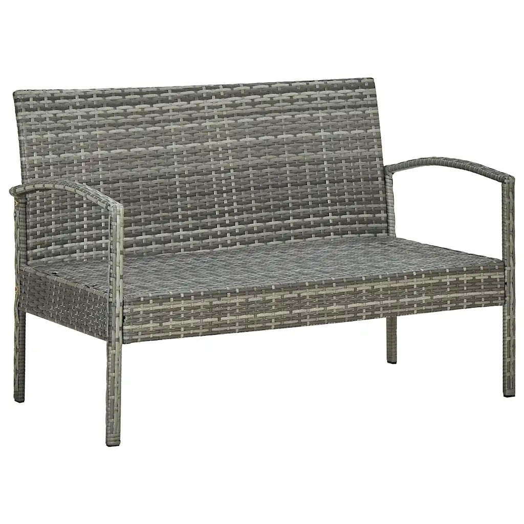 Set Divani da Giardino 5pz con Cuscini in Polyrattan Grigio 45790