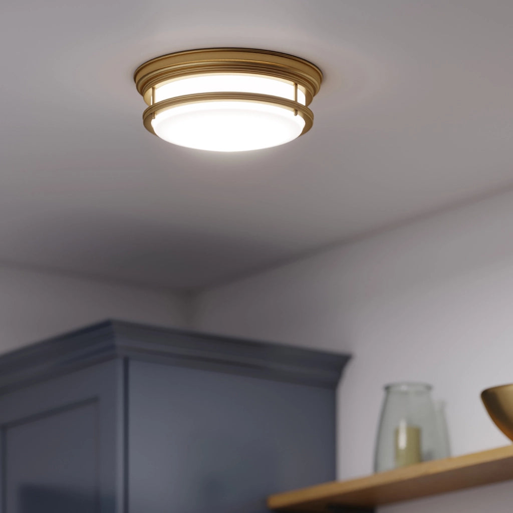 Plafoniera Contemporanea Hadley Acciaio Bronzo Spazzolato Vetro 3 Luci E27