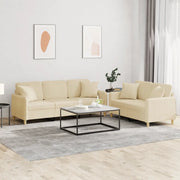 Set Divani 2 pz con Cuscini Crema in Tessutocod mxl 131180