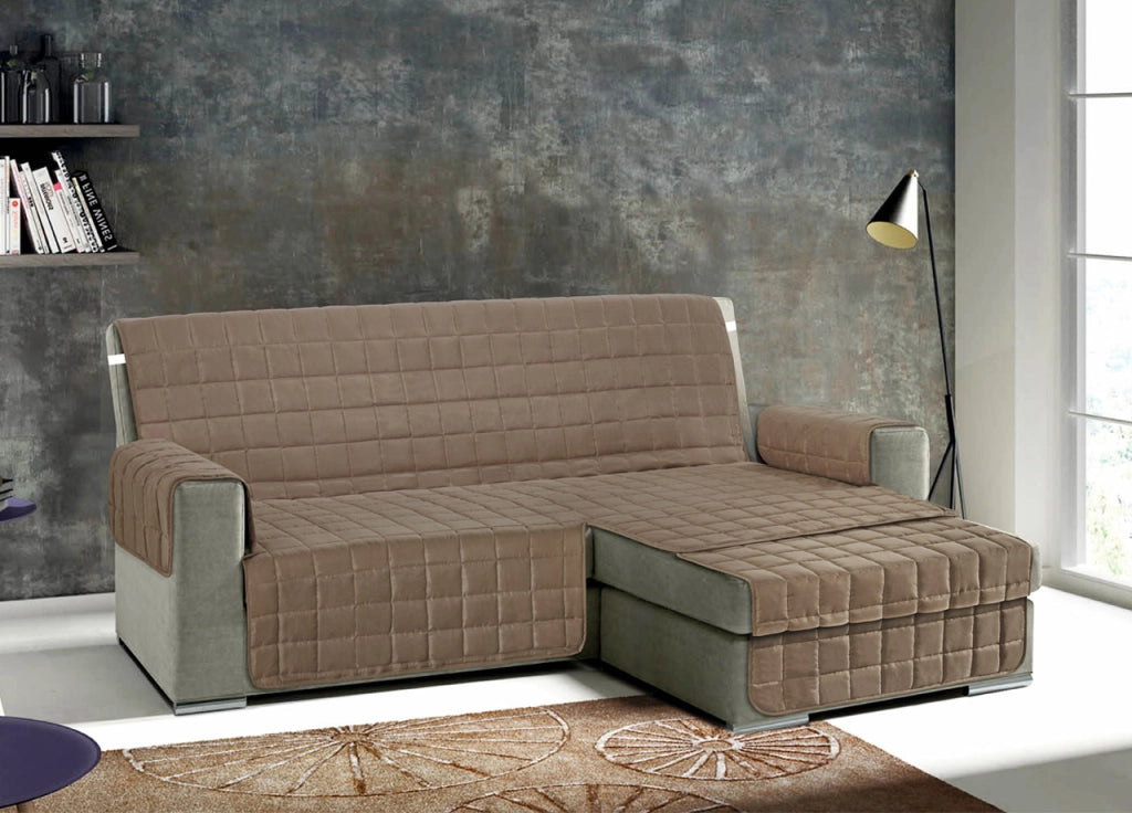 Copridivano Per Divani Con Penisola Modello Join Colore Marrone - 290 cm - Marrone