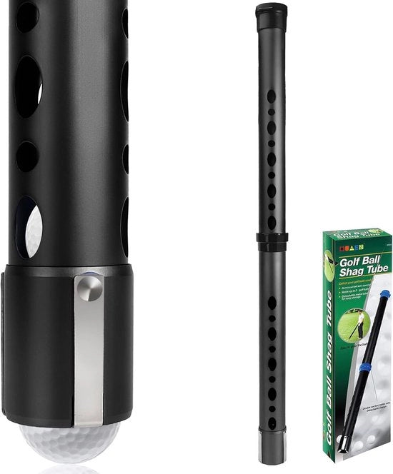 Racchetto per palline di golf in alluminio (adatto per 20 palline) - Tubo di presa + blu/nero - Strumenti per racchettamento/palline di golf/accessori per golf