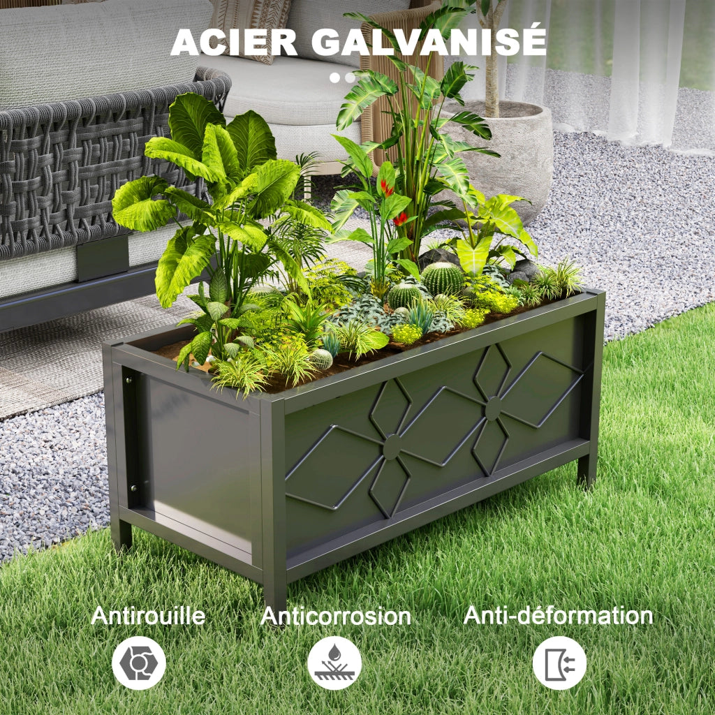 Jardiniere Rialzata Esterno ¨C zephmum ¨C Rettangolare Nero 80x40x38