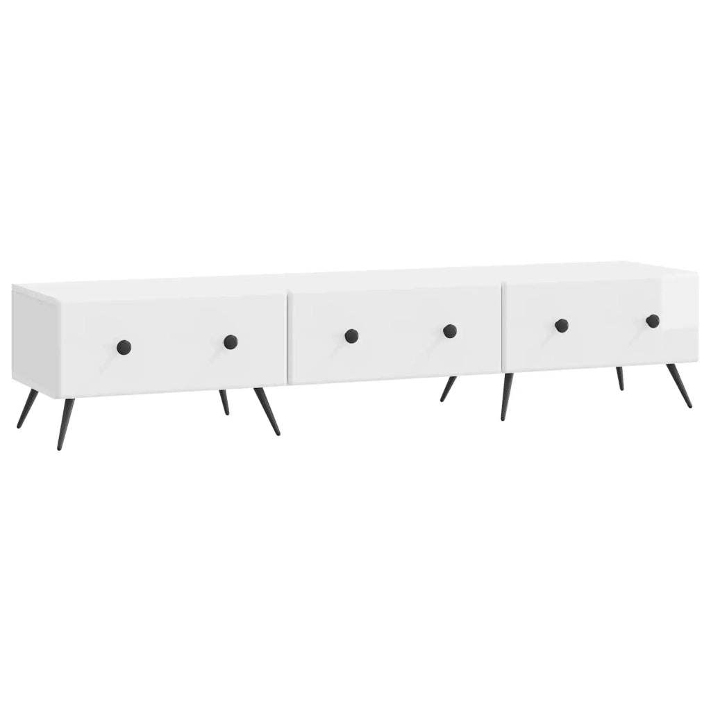 Mobile TV Bianco Lucido 147 x 34,5 x 30 cm Legno ingegnerizzato 895629