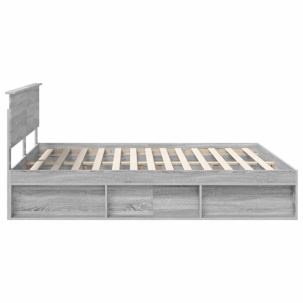 Struttura del letto con testiera Grigio Sonoma 200 x 200 cm