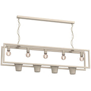 Lampada a sospensione Flores 5xE27 beige metallo Luminex