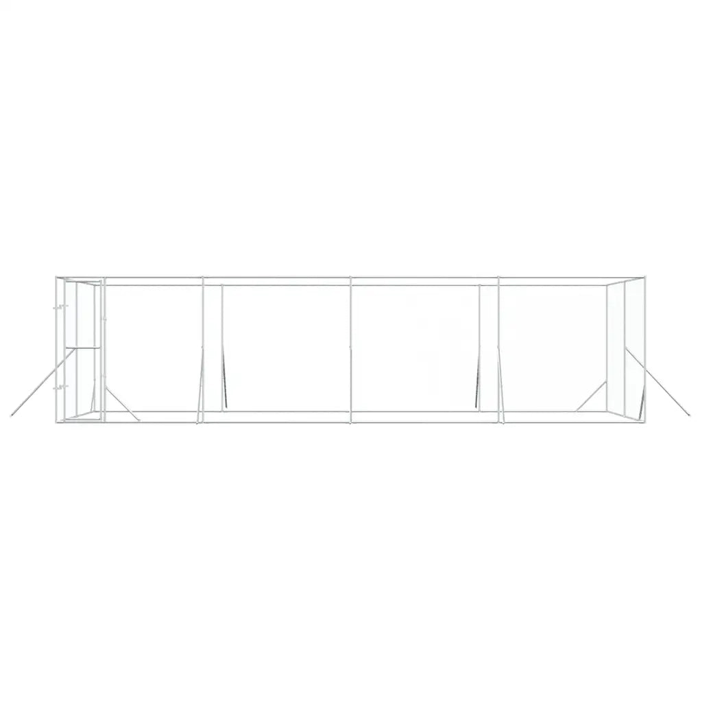 Cuccia per Cani da Esterno Argento 8x4x2 m in Acciaio Zincato 3190463