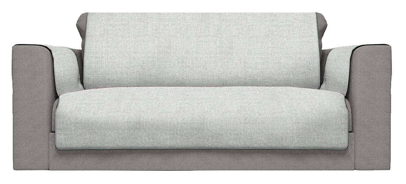 Copridivano con Copri Braccioli Seduta 125 cm in Poliestere Grigio