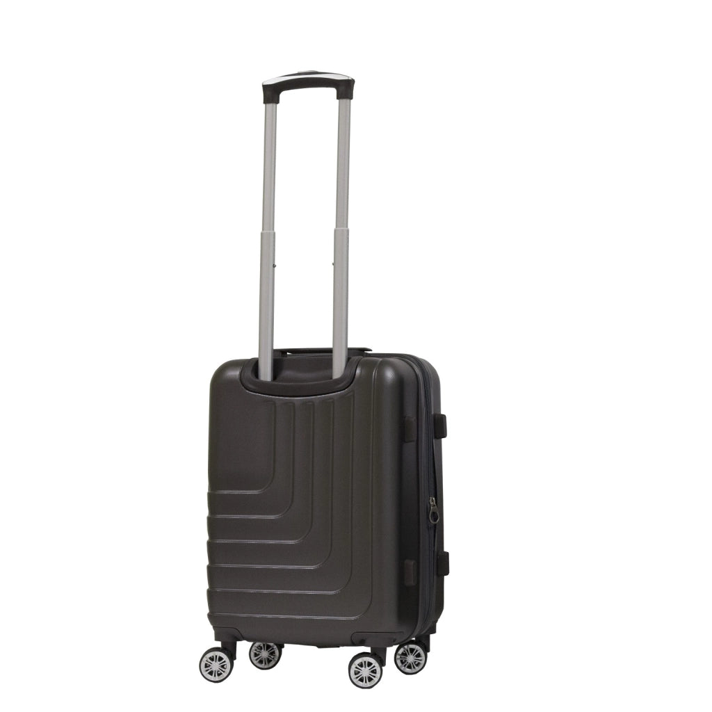Trolley valigia in ABS rigido espandibile, 4 doppie ruote grigio 40x20x55cm Natan
