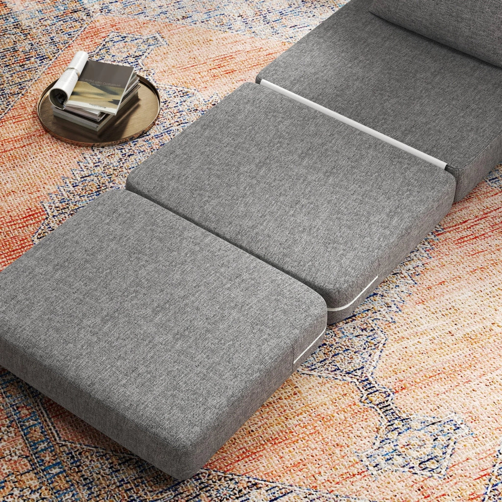 Poltrona Letto Singolo da Terra Salvaspazio 80x75x74 cm in Tessuto Grigio