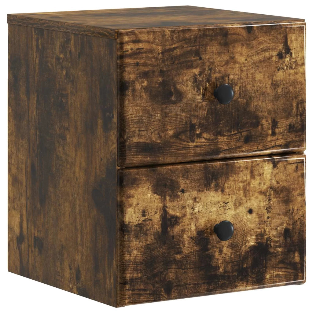 Mobiletto da notte a muro Rovere Fumo 34,5 x 33 x 40 cm 899155
