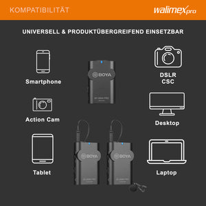 Boya WM4 Pro K-2 Microfono Set di 3 microfoni