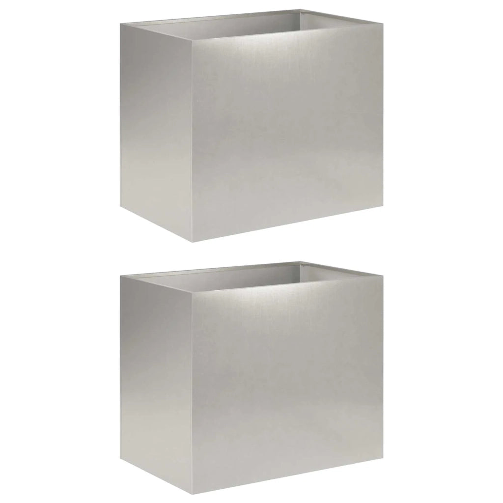 Vaso da giardino 2 pz Argento 50 x 40 x 50 cm Acciaio Inox 8005661