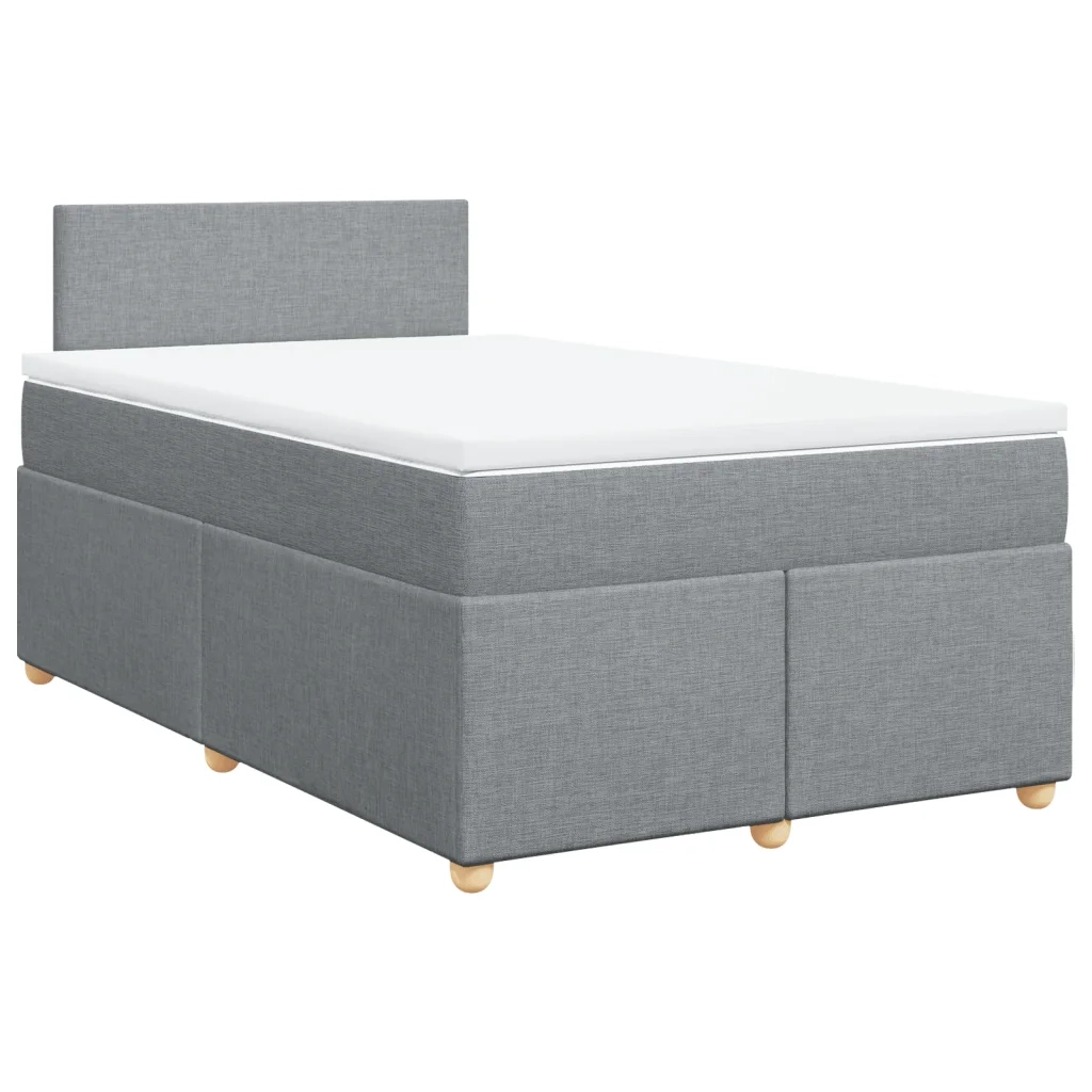 Giroletto a Molle con Materasso Grigio Chiaro 120x200cm Tessuto