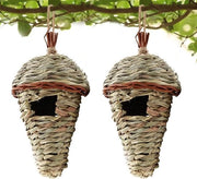 Due case per uccellini naturali da appendere - Cassetto nido per piccoli uccelli come colibrì - 17 x 12 cm