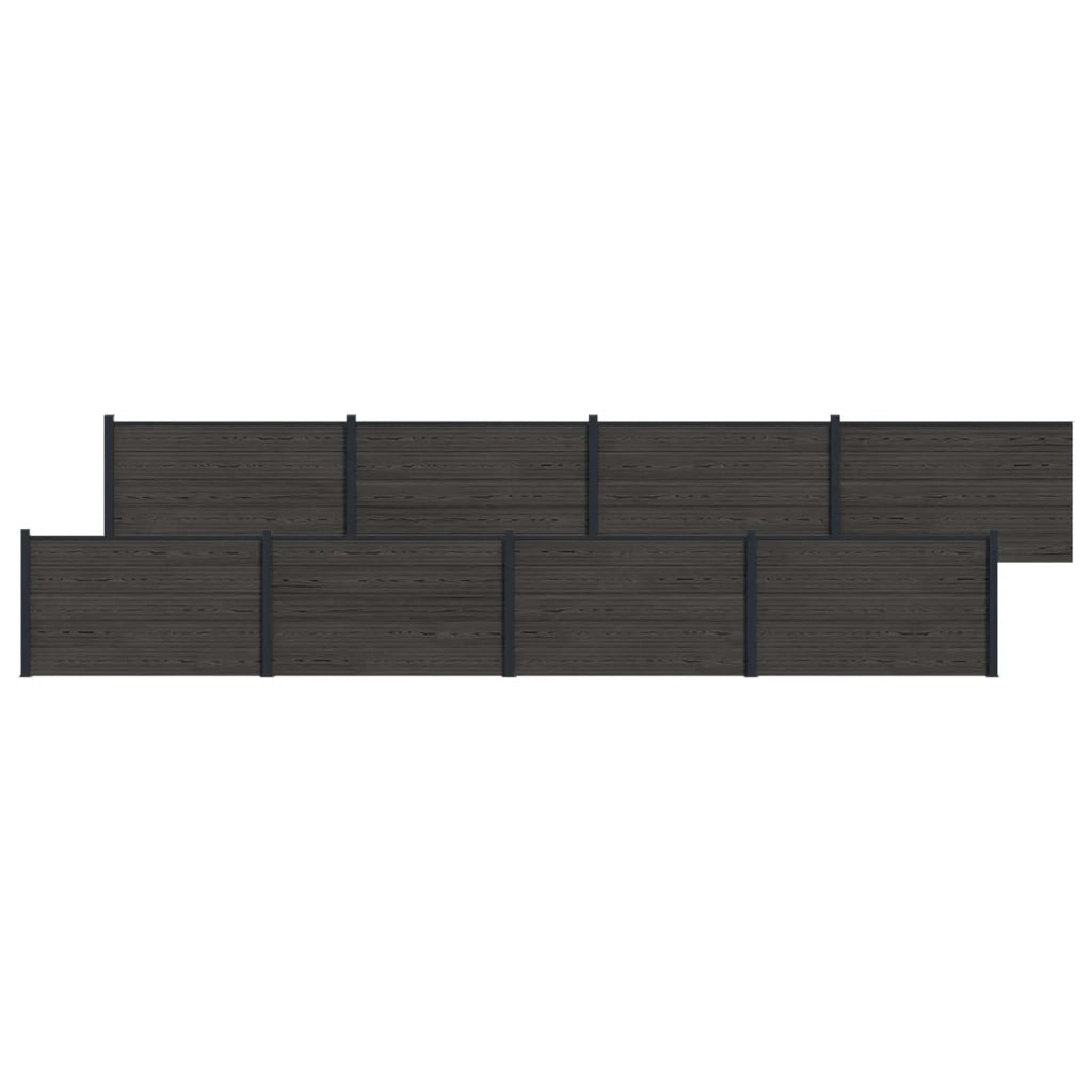Pannello di Recinzione 8 pcs WPC e Alluminio Nero 3429454