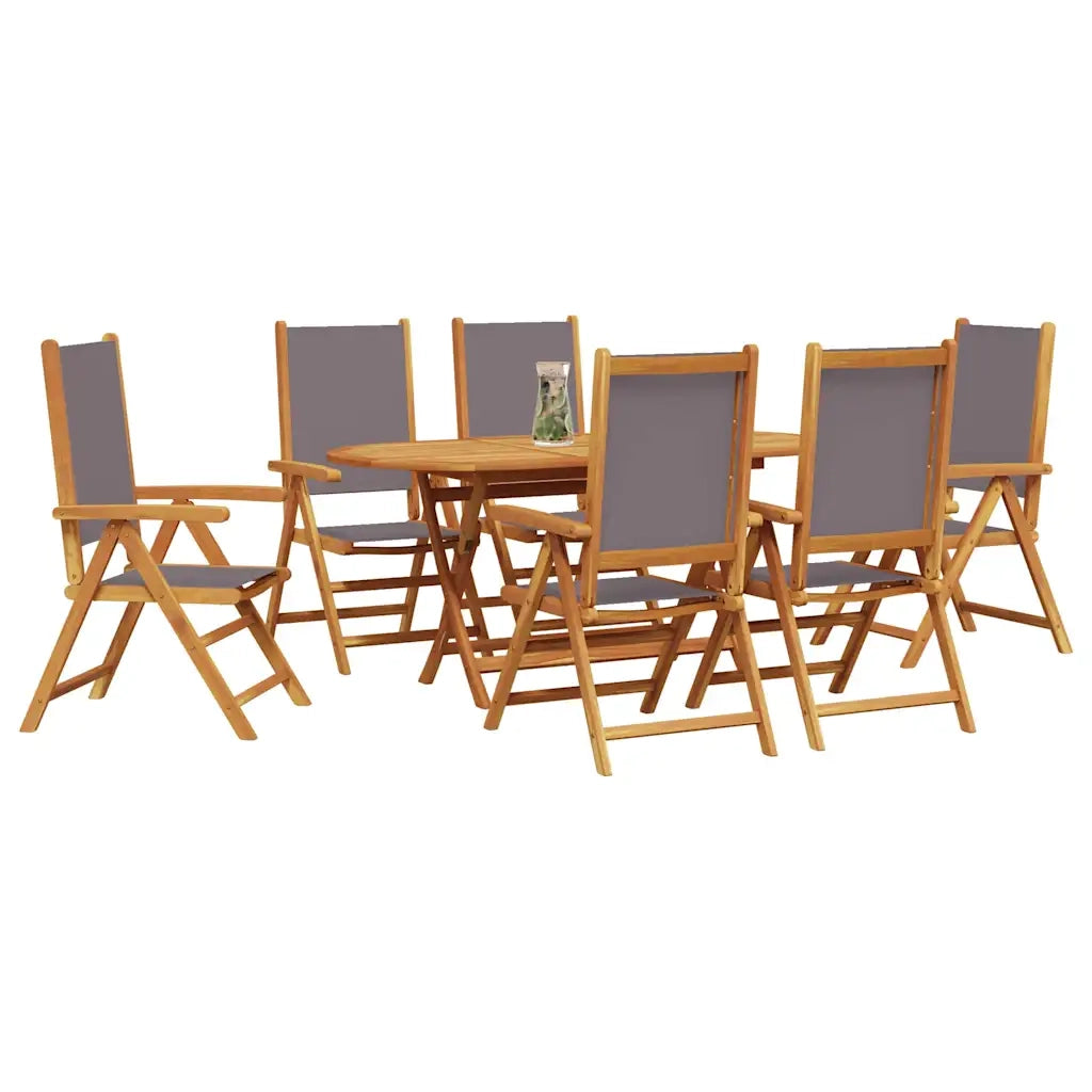 Set da Pranzo per Giardino 7 pcs Antracite
