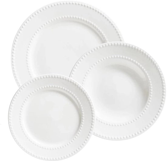 Porcellana Bianca Tavolo da Pranzo, 18 Piatti (6 Posti) Colline