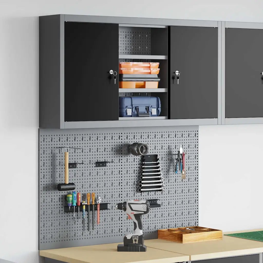 Set di armadi per attrezzi con lo scaffale 3 pcs Nero 3321404