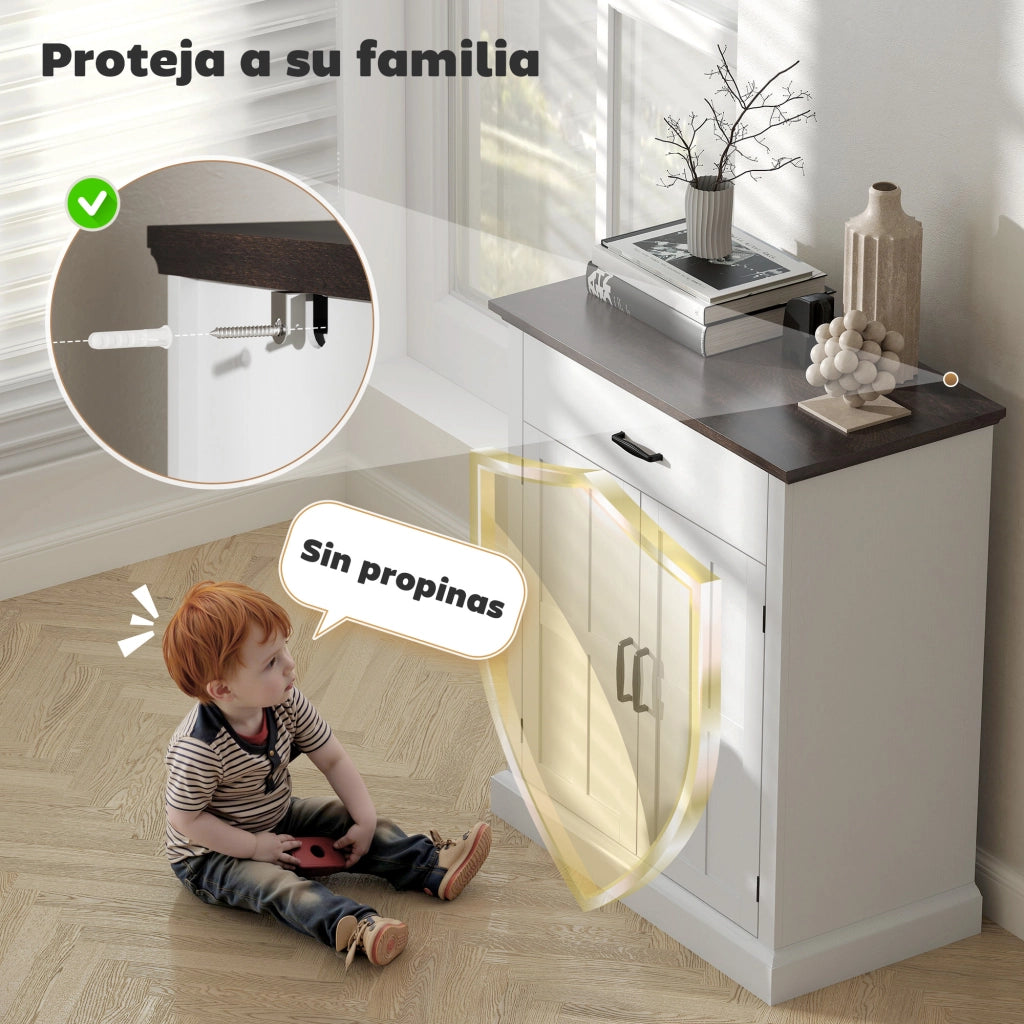 Mobile Ingresso con 2 Ante 1 Cassetto ¨C Xylo ¨C Bianco 75,2x40x91,5 cm