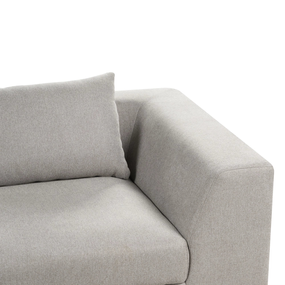 Divano Tessuto Grigio Chiaro Poliestere Imbottito Divano 3 Posti Cuscini Braccioli Soggiorno Moderno Confortevole Accogliente