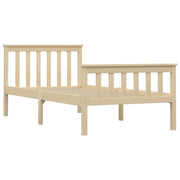 Letto singolo | Letto per adulti | Giroletto senza Materasso Naturale 100x200 cm in Legno di Pino