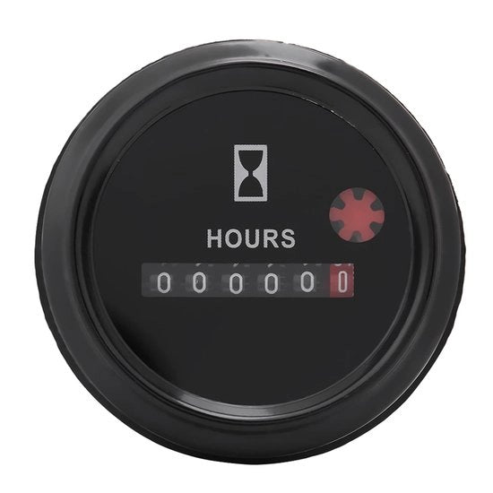 Contatore Ore Acqua-Resistente - Contatore Ore Meccanico - 12-36V AC/DC - 99999,9 Ore - Design Completo Sigillato - Facile da Leggere - Contatore Ore