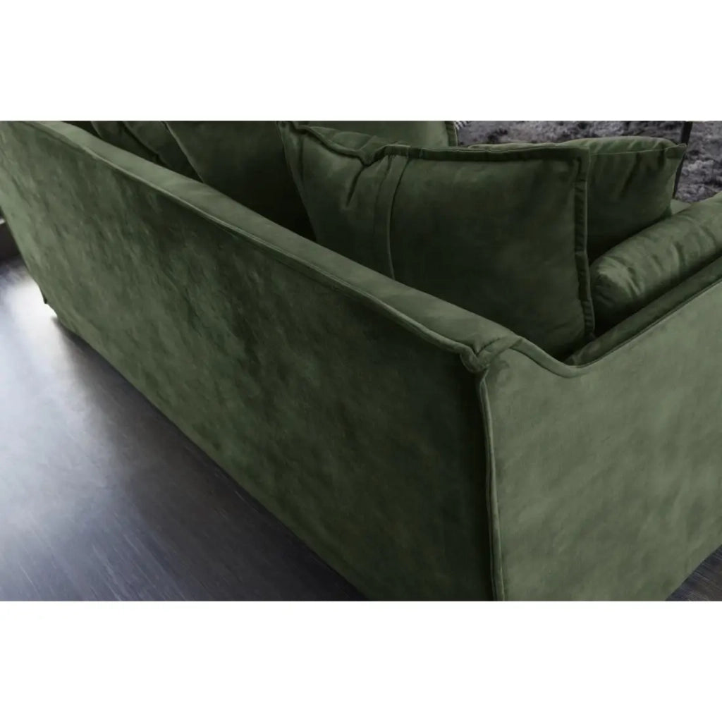 Divano KALIA destro - Velluto verde scuro - 3 posti - Stile contemporaneo