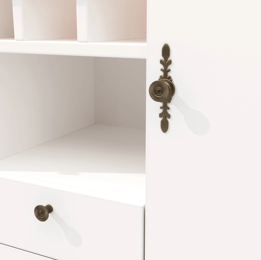 Tavolo bar 120-180x40x76 cm estensibile multifunzione in MDF naturale e bianco