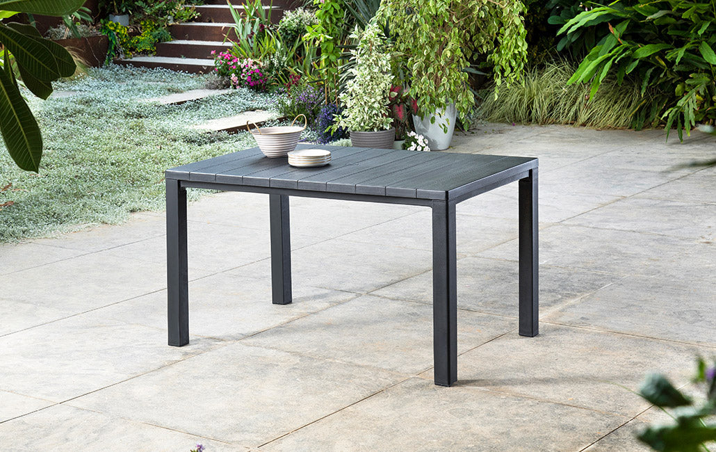 Tavolino da Giardino 147x90x74,5 cm in Resina Keter Julie Antracite