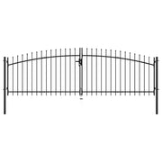 Cancello per recinzione a doppia porta Woerden con punta a lancia 400x174,5 cm 145739
