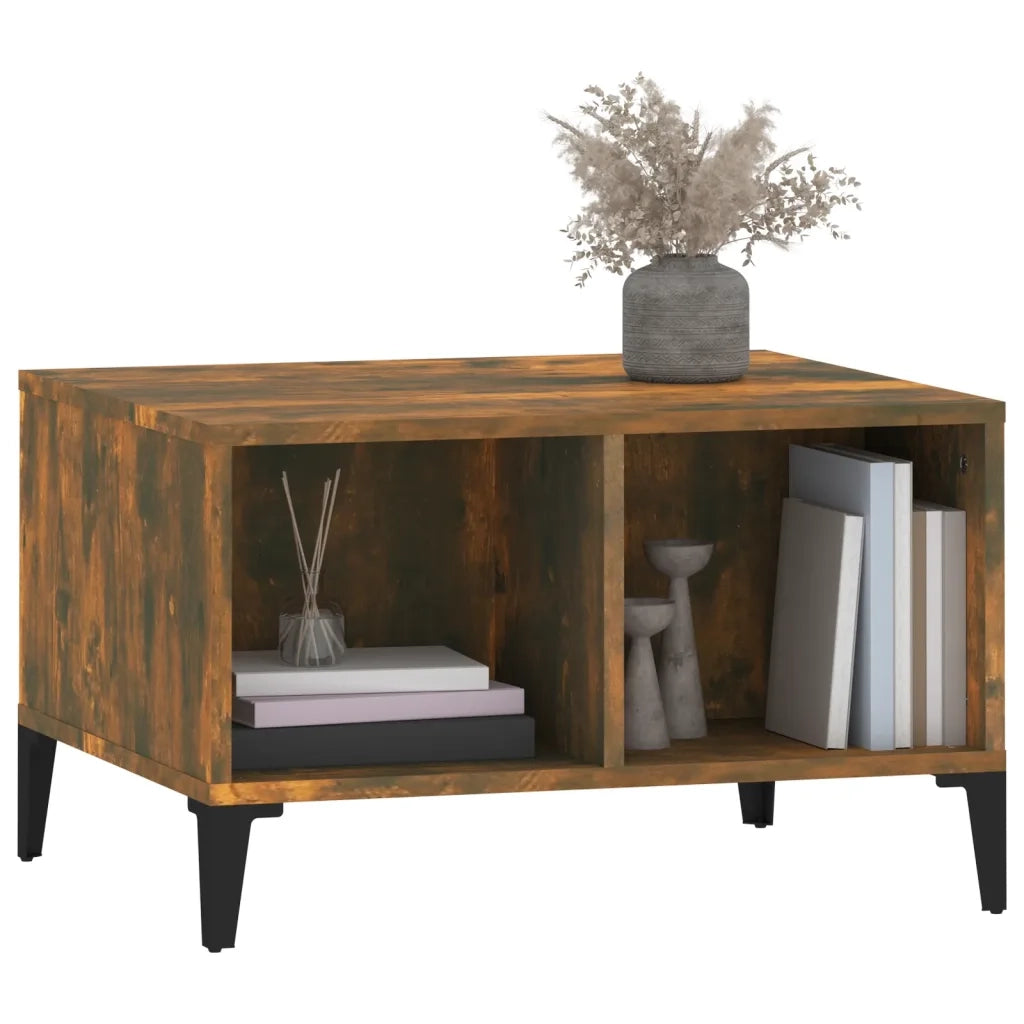 Tavolino da Salotto Rovere Fumo 60x50x36,5 cm Legno Multistrato 821041