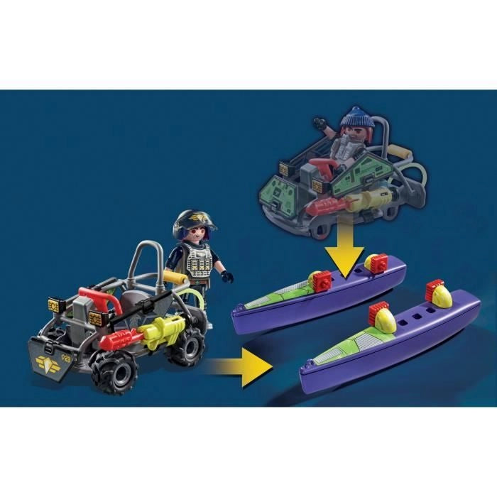 PLAYMOBIL - Quad bandito trasformabile - Ufficiali di polizia - City Action - Unità d'élite