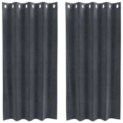 Tende Oscuranti | Tende Blackout 2 pz Grigio chiaro 140 x 175 cm Velluto