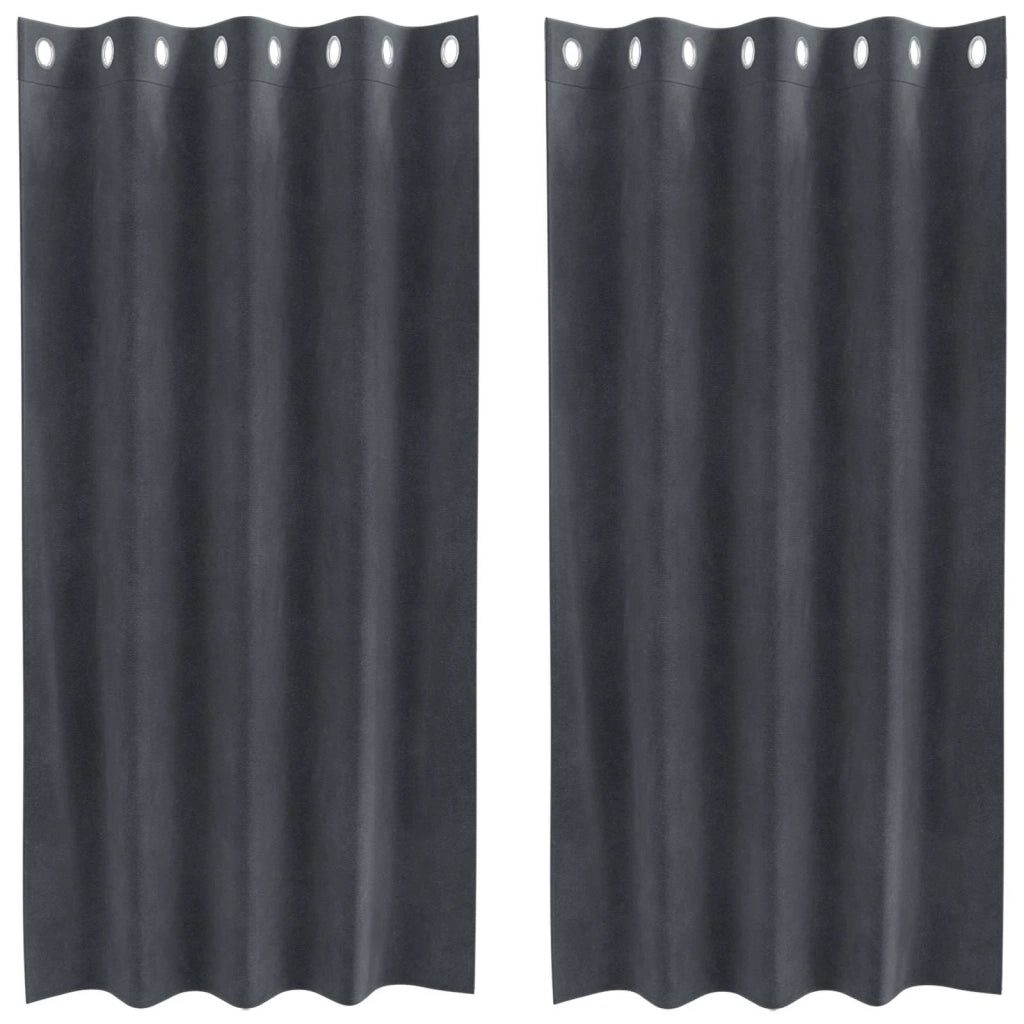 Tende Oscuranti | Tende Blackout 2 pz Grigio chiaro 140 x 175 cm Velluto
