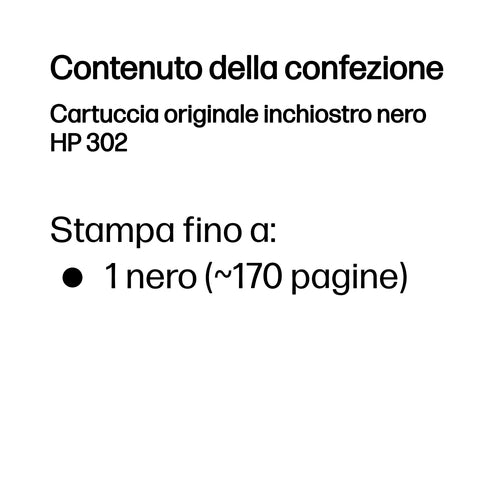 HP Cartuccia originale inchiostro nero 302