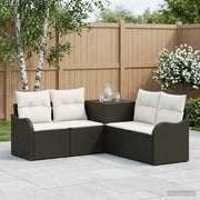 Set di divani 5 pz Nero e Bianco Crema 3447749