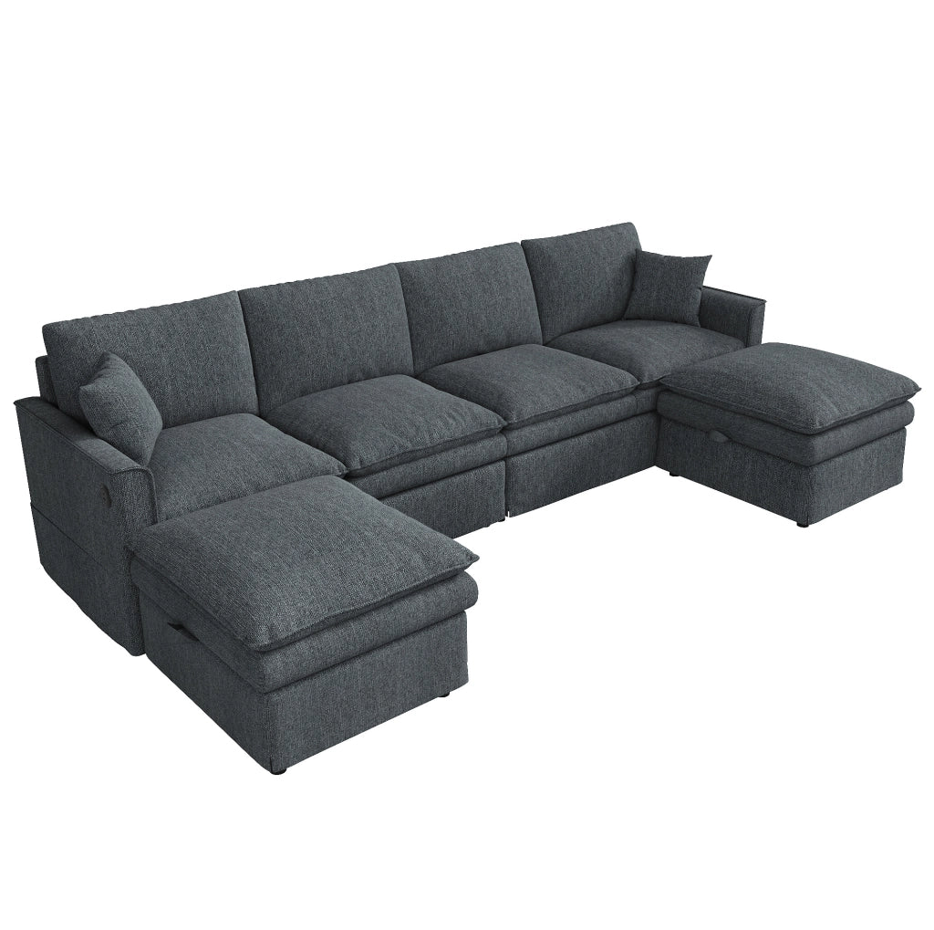 DIVANO Modulare 6 Posti a U/L 277x135x80 cm Grigio