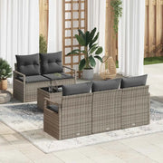 Set di divani 6 pcs Grigio polyrattan