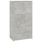Credenza 6 Cassetti-Buffet Grigio Cemento 50x34x96cm Legno Multistrato