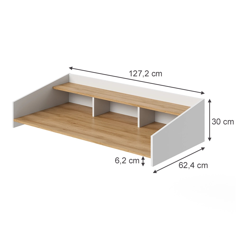 Sopralzo a scaffale Viktor Rovere artigianale/Bianco 127.2 x 30 cm Vicco
