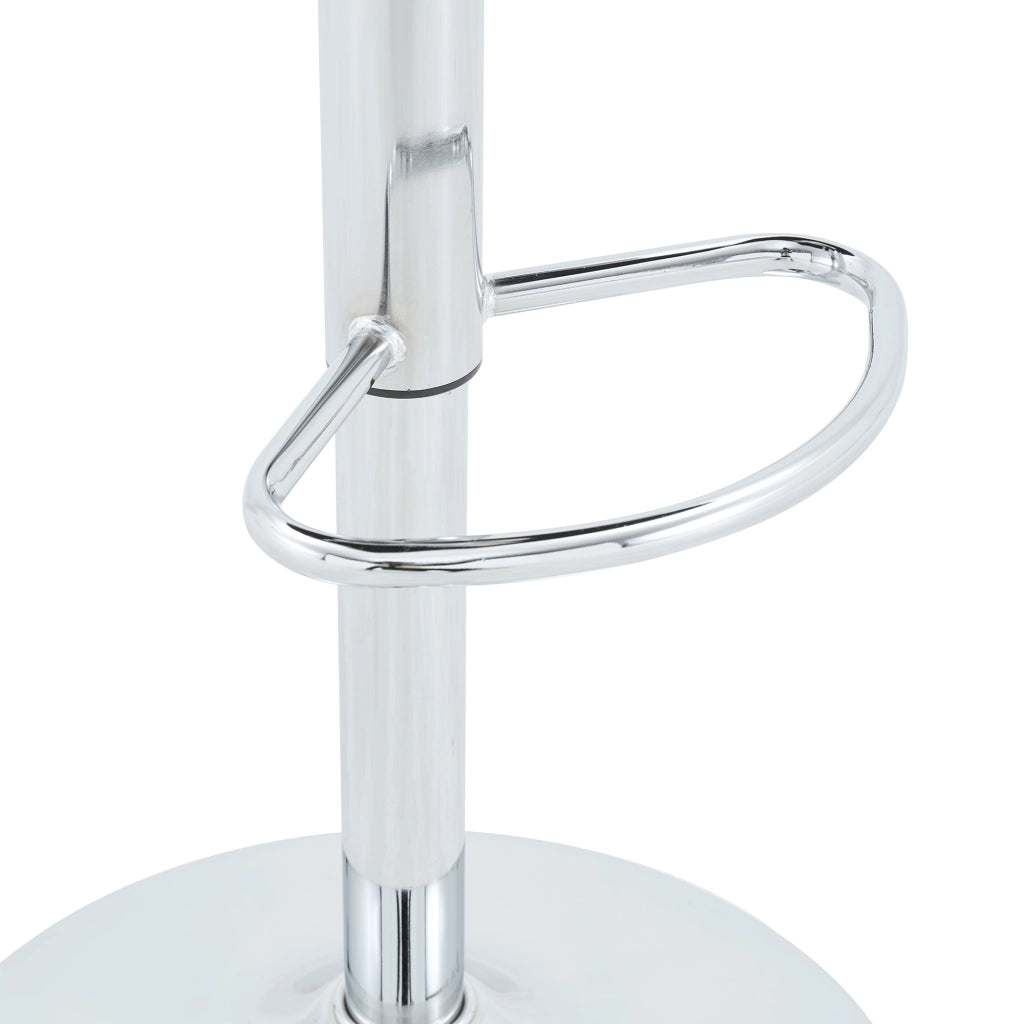 Sgabello da bar girevole e regolabile in altezza con braccioli e poggiapiedi in tessuto grigio chiaro 88 × 49 × 54,5 cm