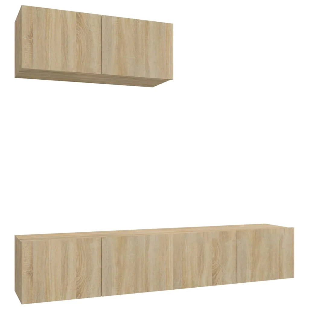 Set di mobili da 3 pezzi comprensivo di armadio credenza mobile porta TV soggiorno/camera da letto/salotto legno ingegnerizzato rovere Sonoma marrone 02_0024617