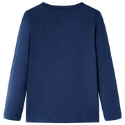 Maglietta da Bambino Maniche Lunghe Blu Marino Mélange 140 12768