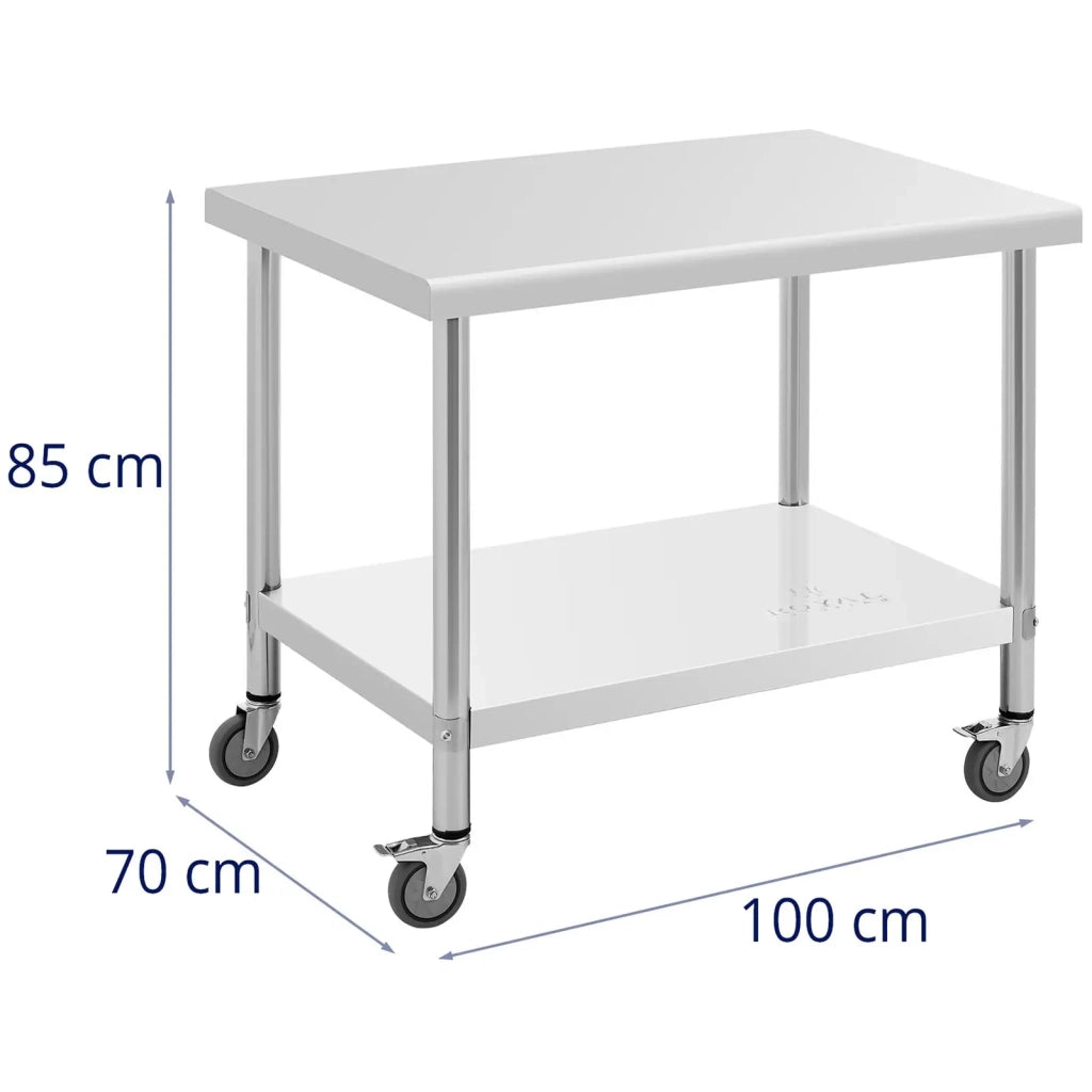 Tavolo da lavoro professionale da cucina Premium 70 x 100 cm 155 kg acciaio inox 14_0010025
